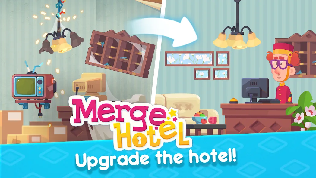 Merge Hotel: Family Story Game MOD APK — Безлимитные деньги и энергия — скриншот 3