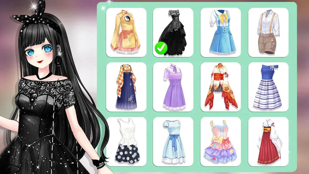 Anime Dress Up and Makeup Game — Мод: Разблокирована вся одежда и макияж — скриншот 5