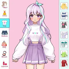 Anime Dress Up and Makeup Game — Мод: Разблокирована вся одежда и макияж