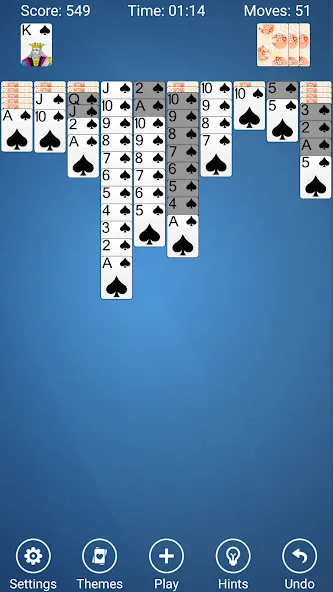 Spider Solitaire MOD APK на Android — Без рекламы и все масти открыты — скриншот 5