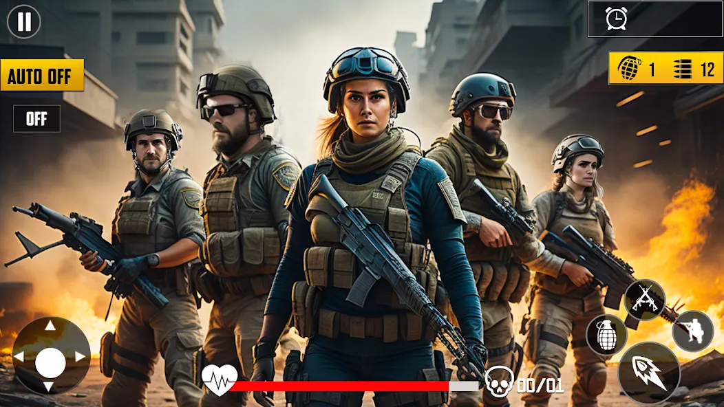 Gun Shooting Games Fps Offline — Взломанная версия (Безлимитные патроны и оружие) — скриншот 2
