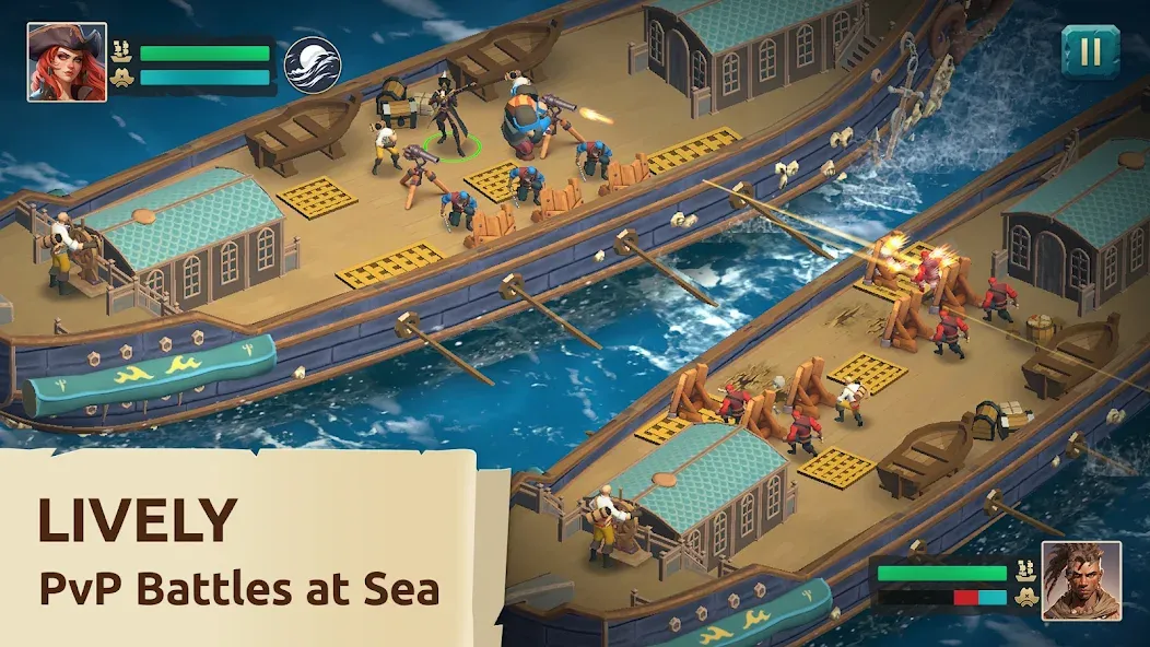 Pirate Ships・Build and Fight MOD — Безлимитные ресурсы и корабли на Андроид — скриншот 1