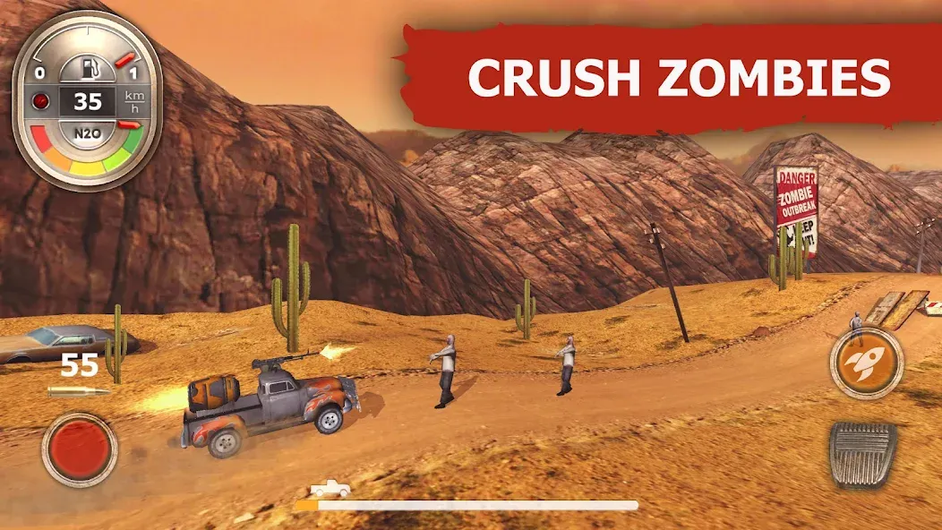 Zombie Derby MOD APK на Android — Безлимитные деньги и топливо — скриншот 1