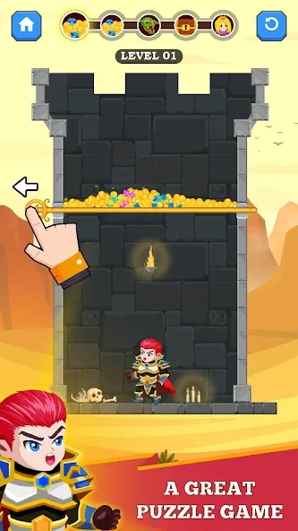 Скачать Hero Rescue — Модификация Безлимитные монеты и подсказки — скриншот 1