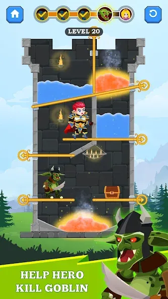 Скачать Hero Rescue — Модификация Безлимитные монеты и подсказки — скриншот 2