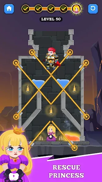 Скачать Hero Rescue — Модификация Безлимитные монеты и подсказки — скриншот 3