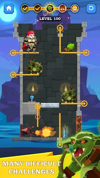 Скачать Hero Rescue — Модификация Безлимитные монеты и подсказки — скриншот 4