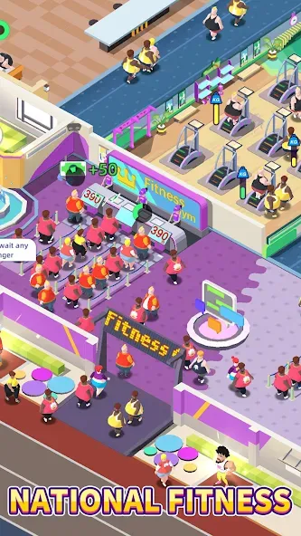 Fitness Club Tycoon — Мод: Безлимитные деньги и энергия — скриншот 2 Fitness Club Tycoon — Мод: Безлимитные деньги и энергия — скриншот 2