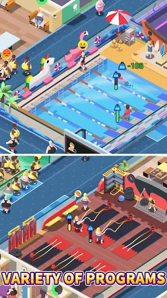 Fitness Club Tycoon — Мод: Безлимитные деньги и энергия — скриншот 3 Fitness Club Tycoon — Мод: Безлимитные деньги и энергия — скриншот 3