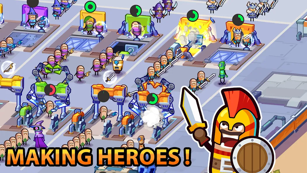 Hero Making Tycoon: Idle Games (Мод Безлимитные деньги и герои) — скриншот 1