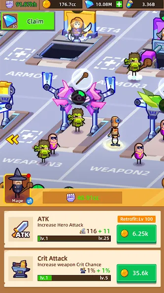 Hero Making Tycoon: Idle Games (Мод Безлимитные деньги и герои) — скриншот 5