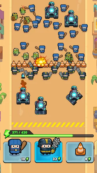 Скачать Police vs Zombie: Zombie City на Андроид — Безлимитные деньги и оружие — скриншот 2