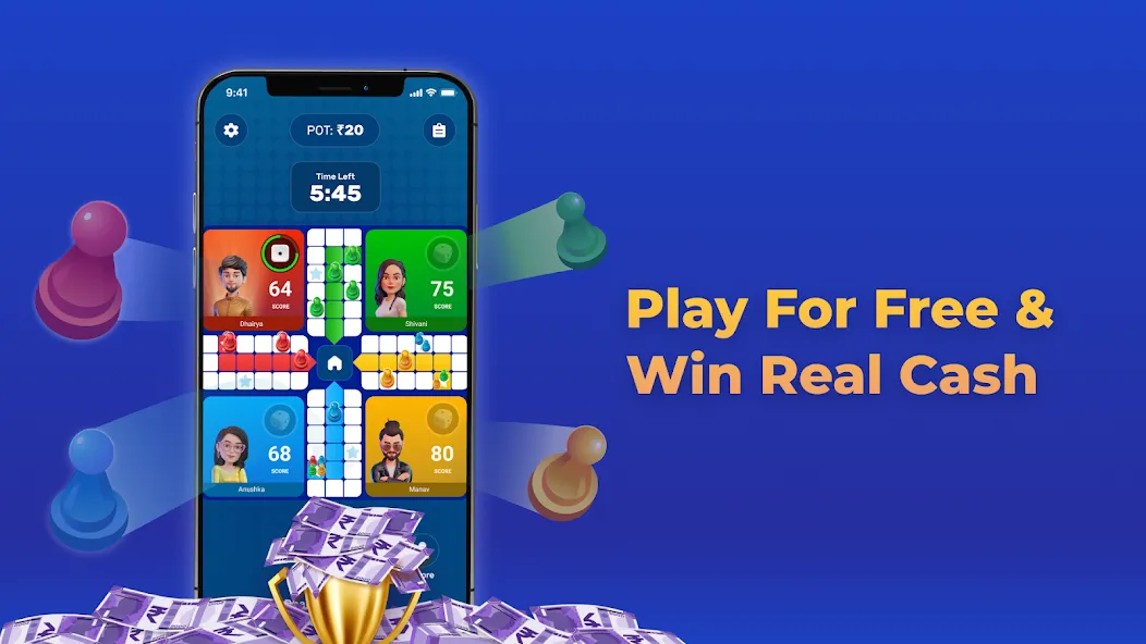 Взломанная Play Ludo Game Online Win Cash на Андроид — Выигрыш реальных денег без ограничений — скриншот 1