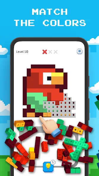 Blockin' Color - Block Puzzle MOD — Безлимитные подсказки и жизни на Андроид — скриншот 2
