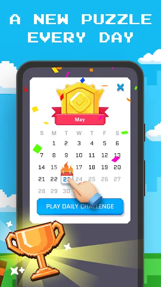 Blockin' Color - Block Puzzle MOD — Безлимитные подсказки и жизни на Андроид — скриншот 4