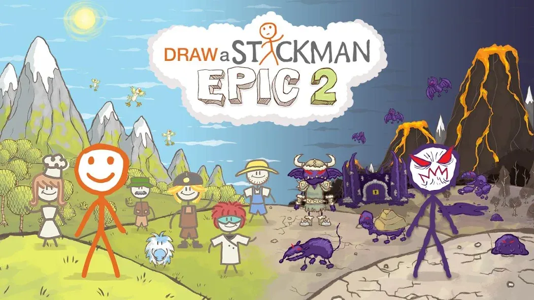 Draw a Stickman: EPIC 2 Mod APK Разблокированы все уровни и персонажи — Скачать на Андроид — скриншот 1