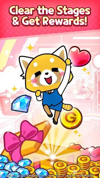 Скачать Aggretsuko : Match 3 Puzzle MOD APK — Безлимитные монеты и жизни — скриншот 5
