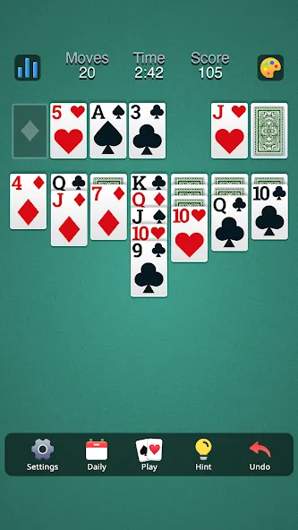 Classic Solitaire - Klondike MOD — Без рекламы и все карты открыты на Андроид — скриншот 3