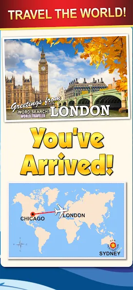 Взлом Word Search World Traveler — Безлимитные подсказки и жизни — скриншот 3