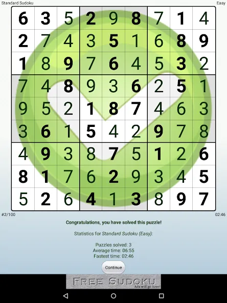 Скачать Droidoku - Andoku Puzzle — Модификация Подсказки и отмена ходов — скриншот 3
