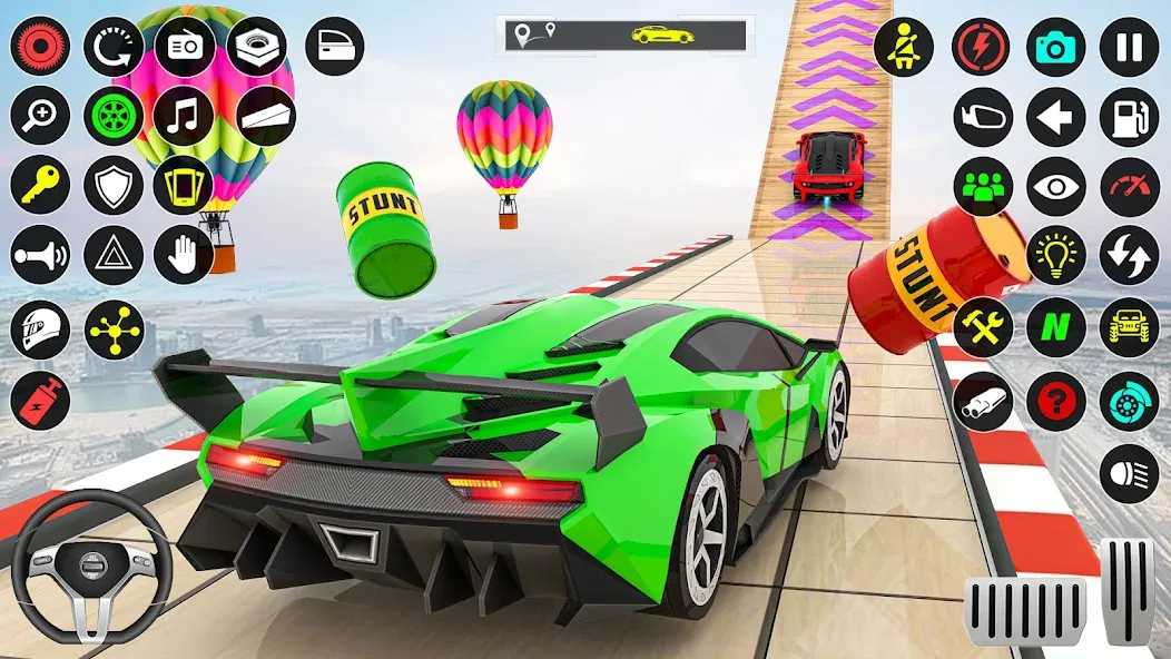 Скачать GT Car Stunt Race: Mega Ramps на Android — Безлимитные деньги и все машины открыты — скриншот 1