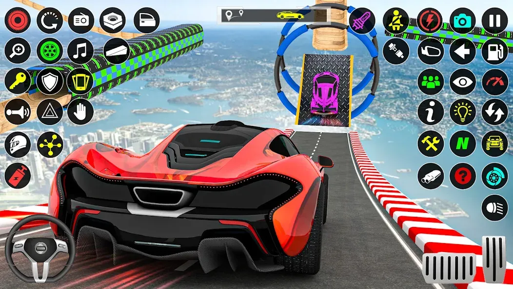 Скачать GT Car Stunt Race: Mega Ramps на Android — Безлимитные деньги и все машины открыты — скриншот 4