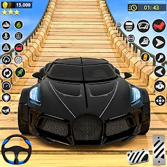 Скачать GT Car Stunt Race: Mega Ramps на Android — Безлимитные деньги и все машины открыты