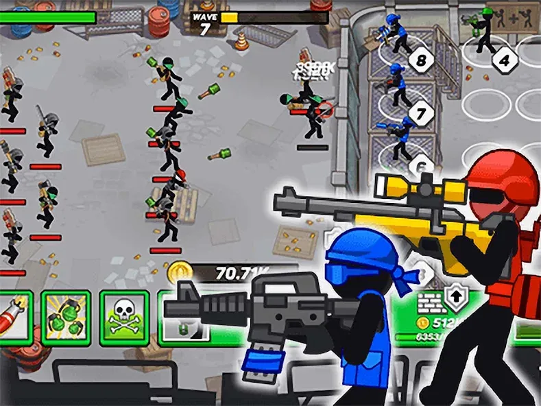 Stickman Defenders: Stick War Mod APK Безлимитные ресурсы и мощные воины — Скачать на Андроид — скриншот 1