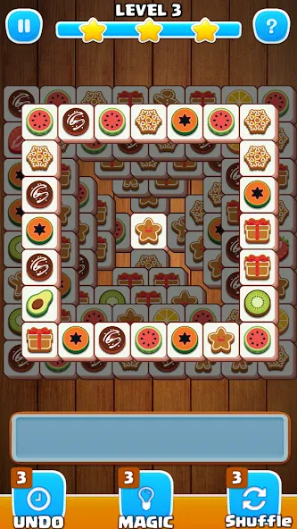 Скачать Tile Match Sweet -Triple Match — Модификация Безлимитные подсказки и жизни — скриншот 3