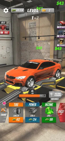 Dyno 2 Race - Car Tuning MOD APK на Android — Безлимитные деньги и улучшенный тюнинг — скриншот 1