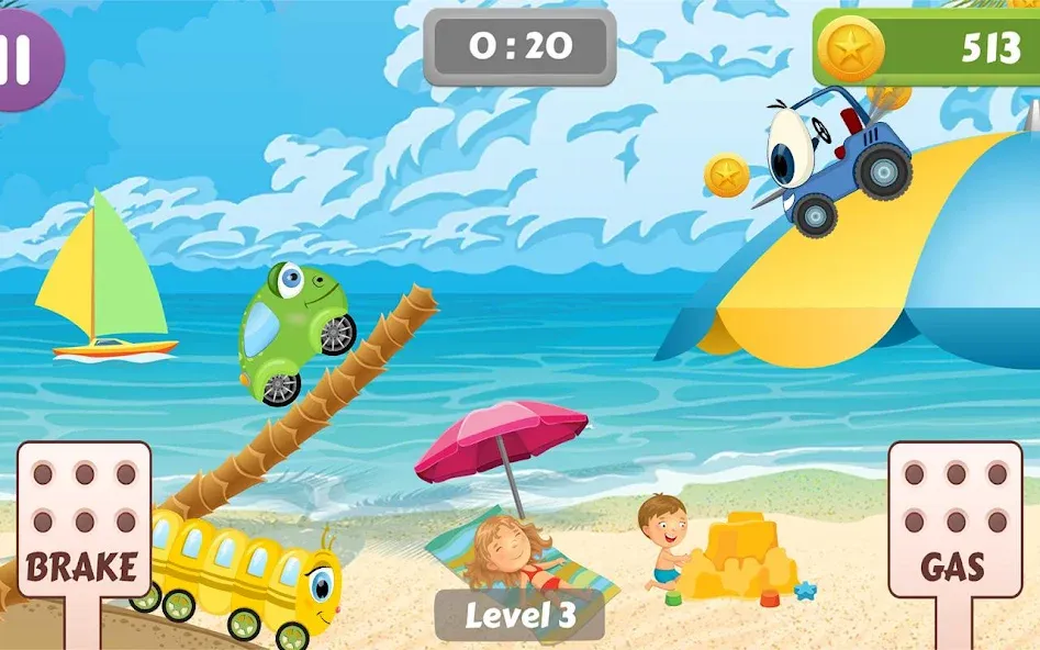 Скачать Car Racing game for toddlers (Мод: Без рекламы и все машины открыты) на Андроид — скриншот 4