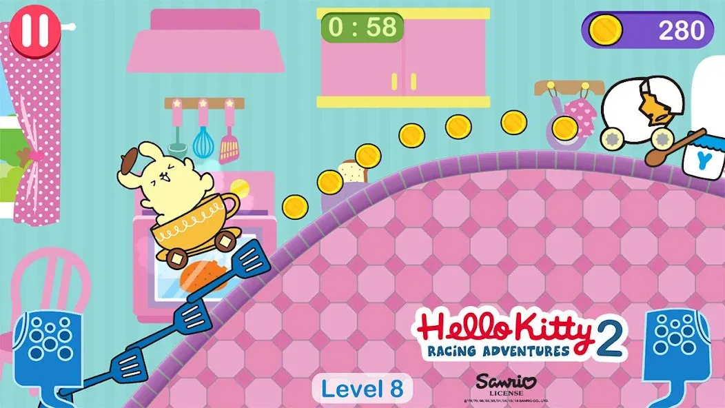 Скачать взлом Hello Kitty games - car game на Андроид — Безлимитные монеты и все машины открыты — скриншот 2