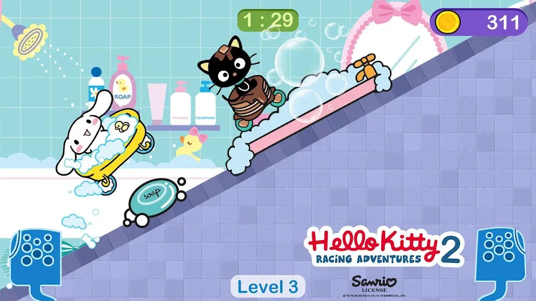 Скачать взлом Hello Kitty games - car game на Андроид — Безлимитные монеты и все машины открыты — скриншот 3