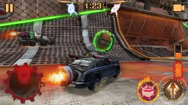 Скачать взлом Rocket Car Ball на Андроид — Безлимитные деньги и топливо — скриншот 1