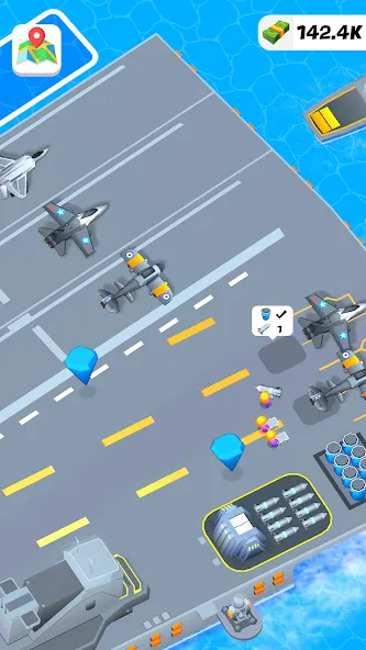 Скачать Idle Aircraft Carrier (Мод: Безлимитные деньги и топливо) на Андроид — скриншот 2