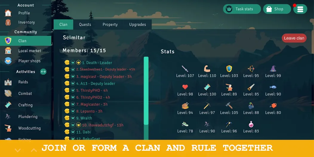 Взломанная Idle Clans - MMORPG на Андроид — Безлимитные деньги и ресурсы — скриншот 2 Взломанная Idle Clans - MMORPG на Андроид — Безлимитные деньги и ресурсы — скриншот 2