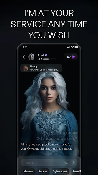 Взломанная EVA Character AI & AI Friend на Андроид — Премиум-функции и безлимитные сообщения — скриншот 2