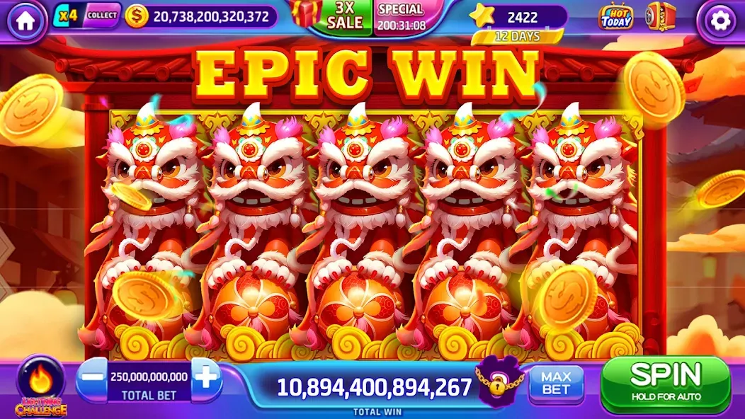 Скачать Lava Slots - Casino Games с модом — Безлимитные монеты и все бонусы — скриншот 1