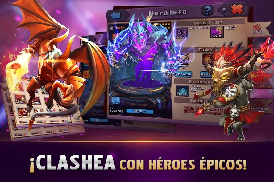 Clash of Lords 2: Español (Мод Безлимитные ресурсы и усиленные герои) — скриншот 2
