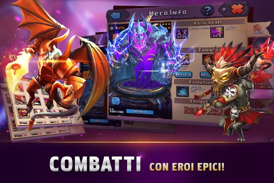 Clash of Lords 2: Italiano MOD APK — Безлимитные ресурсы и усиленные герои — скриншот 2