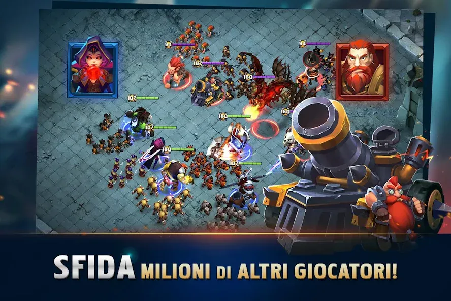 Clash of Lords 2: Italiano MOD APK — Безлимитные ресурсы и усиленные герои — скриншот 4