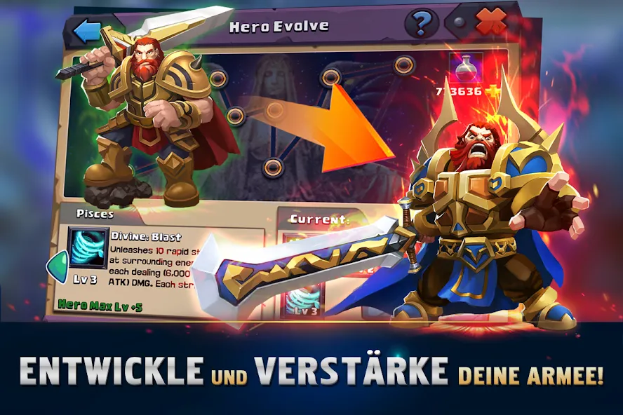 Clash of Lords 2: Ehrenkampf MOD — Безлимитные ресурсы и усиленные герои на Андроид — скриншот 1