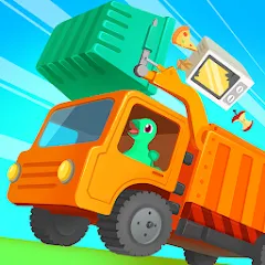 Скачать Dinosaur GarbageTruck:for kids — Модификация Все мусоровозы и уровни открыты