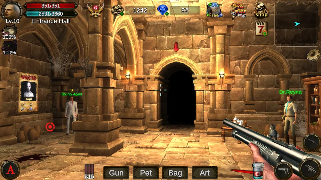 Скачать Dungeon Shooter : Dark Temple MOD APK — Безлимитные деньги и патроны — скриншот 1