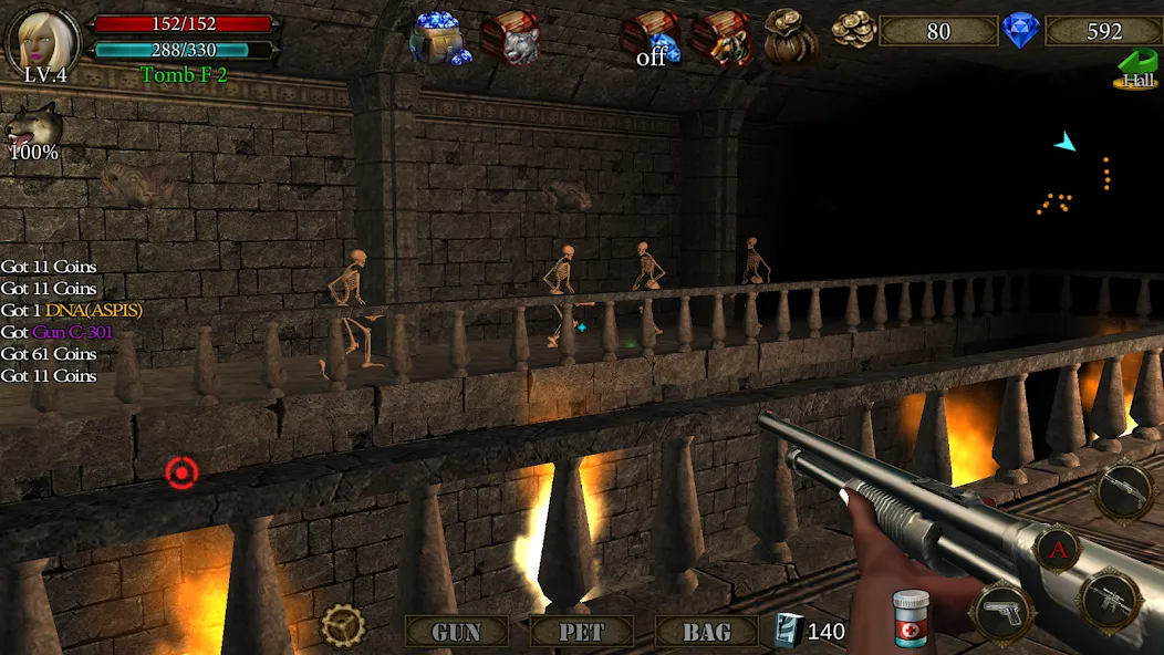 Скачать Dungeon Shooter : Dark Temple MOD APK — Безлимитные деньги и патроны — скриншот 3