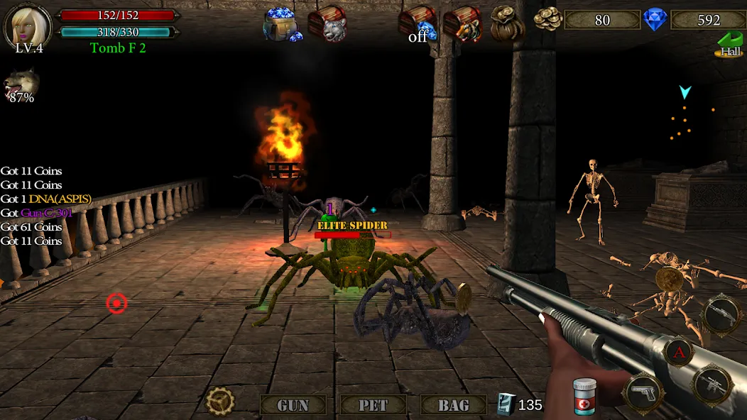 Скачать Dungeon Shooter : Dark Temple MOD APK — Безлимитные деньги и патроны — скриншот 5