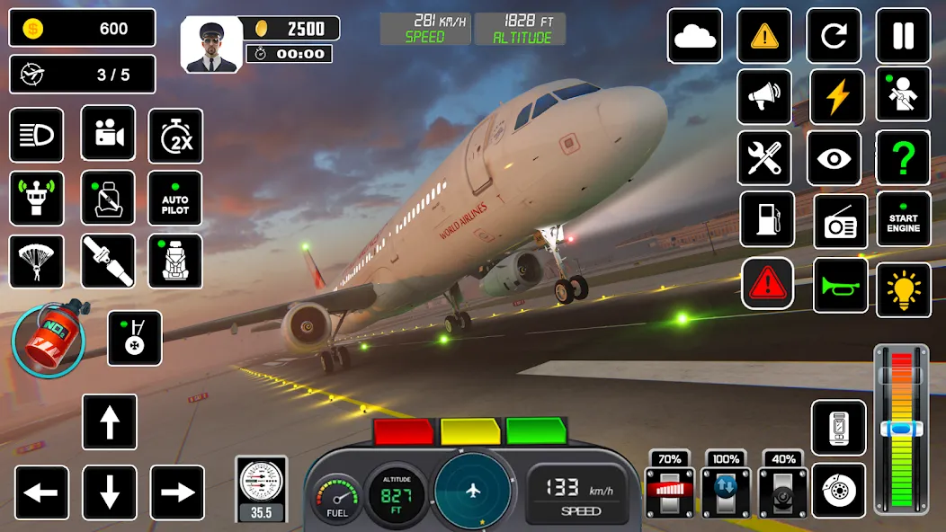 Скачать Pilot Flight Simulator Games на Андроид — Бесконечное топливо и новые самолёты — скриншот 1
