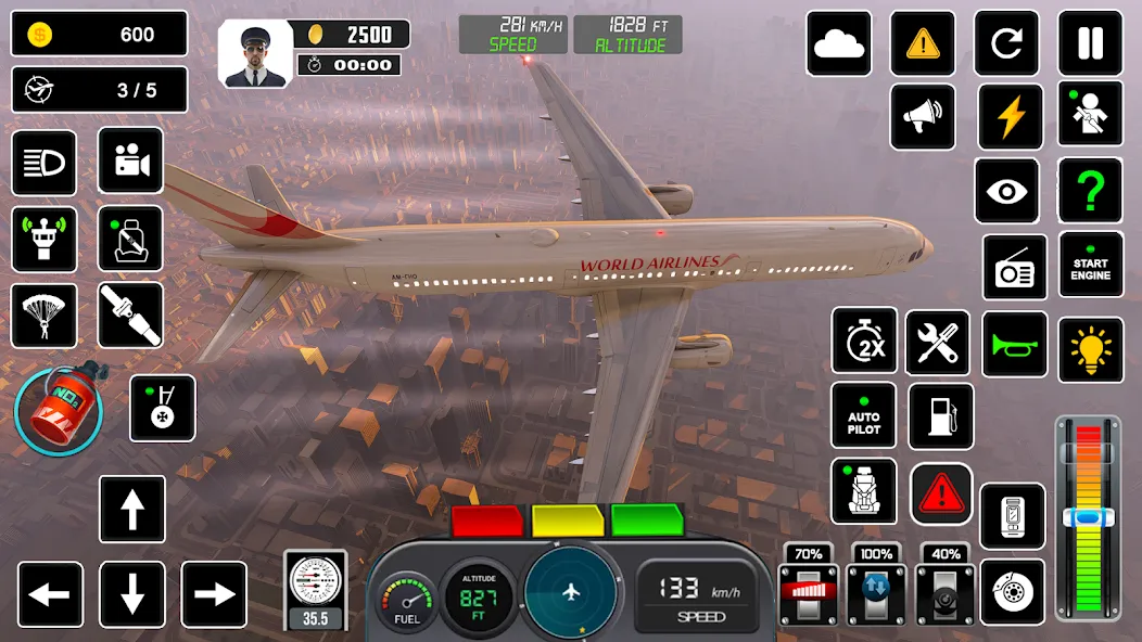 Скачать Pilot Flight Simulator Games на Андроид — Бесконечное топливо и новые самолёты — скриншот 2