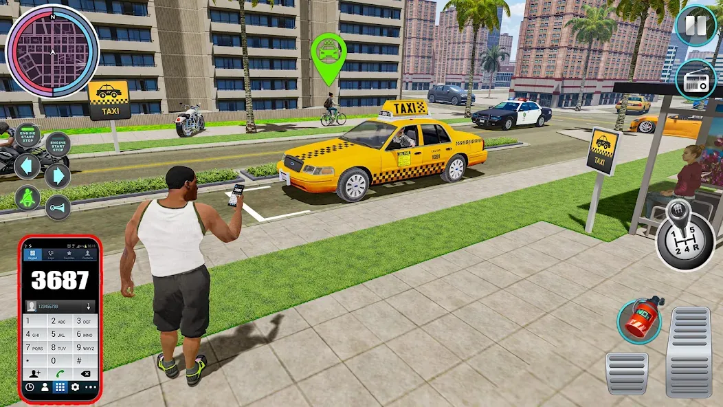 Скачать City Taxi Driving: Taxi Games с модом — Безлимитные деньги и топливо — скриншот 1