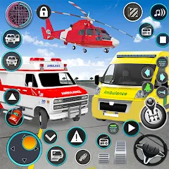 Скачать Heli Ambulance Simulator Game — Модификация Безлимитные деньги и все вертолеты